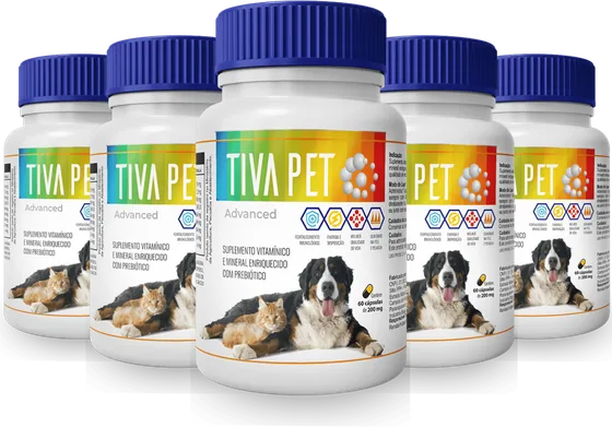 Kit com 5 frascos de Tiva Pet